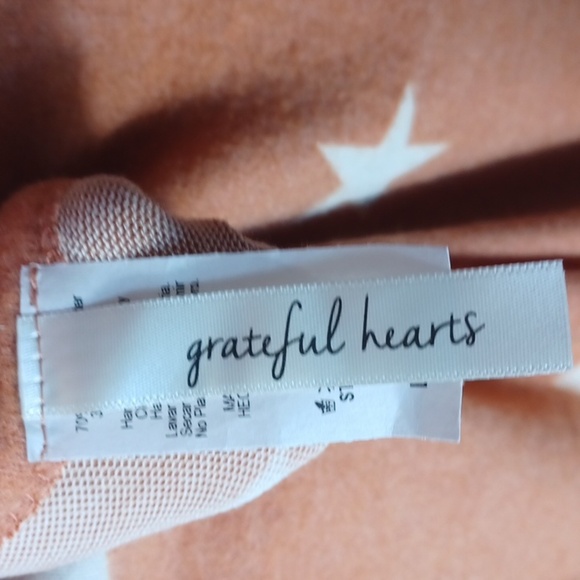 grateful hearts Star Print Top, super soft, comfy, oversized, orange-brown - Picture 4 of 5